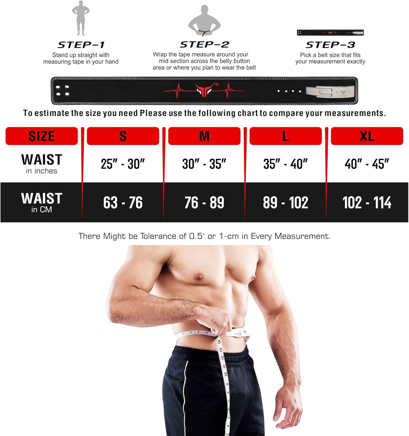 Mytra Fusion Gym Belt with Lever Buckle Weight Lifting Belt for Men and Women 4" wide Genuine Leather Powerlifting Belt for Gym, Training, Weightlifting, Bodybuilding Fitness and Workout