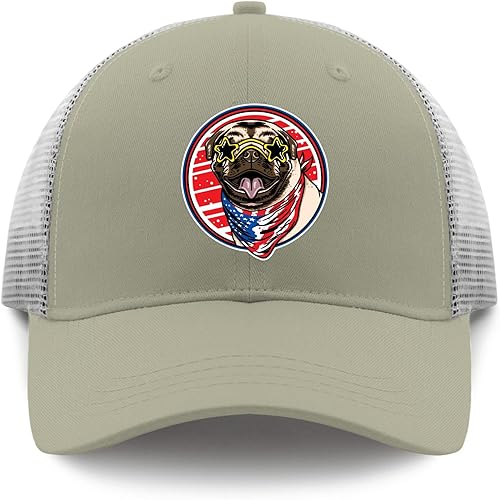 Miniatura 9 de Sombreros Pug Dog Dad Hat para hombres, divertidas gorras de béisbol ajustables