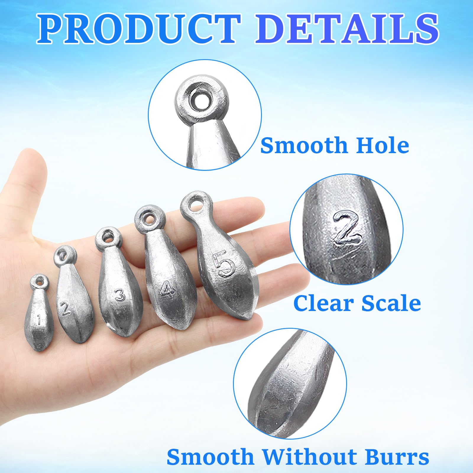 Pesca Pesi Sinkers Bullet Pesi Pesca Piombo Oceano Acqua Salata Surf Attrezzatura da Pesca Assortimento 1 Oz 56,7 Oz 85,0 g 113,4 g 141,7 g