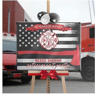 Fire Department Retirement Banner, Retirement Party Size 48x36, 48x24, 36x24, 24x18, Welcome Banner, Retirement Party Poster, Gift for Firemen, Party Decor, Fire Fighter, Print Party Supply
