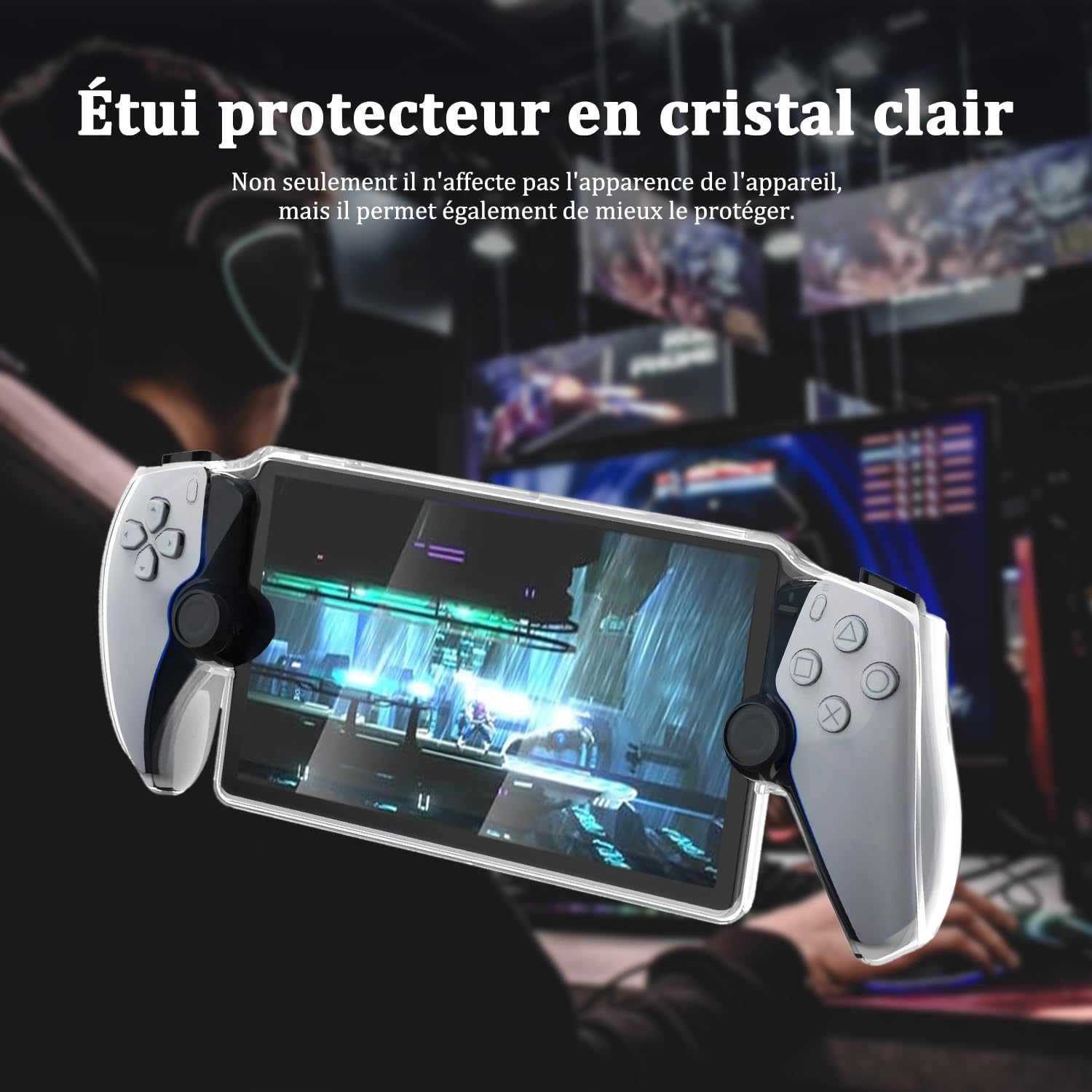 Coque de Protection pour PlayStation Portal PS5[PS Portal] Housse PlayStation Portal Accessoires Machine de Jeu, Coque de Protection en TPU Absorbant Les Chocs- Transparent,Anti-Chocs
