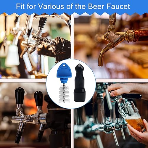 Miniatura 5 de Anglekai 30 tapas y cepillo para grifo de cerveza, 25 piezas de cepillo de tapón de cerveza5 tapones de cerveza de borrador de goma, cubiertas de