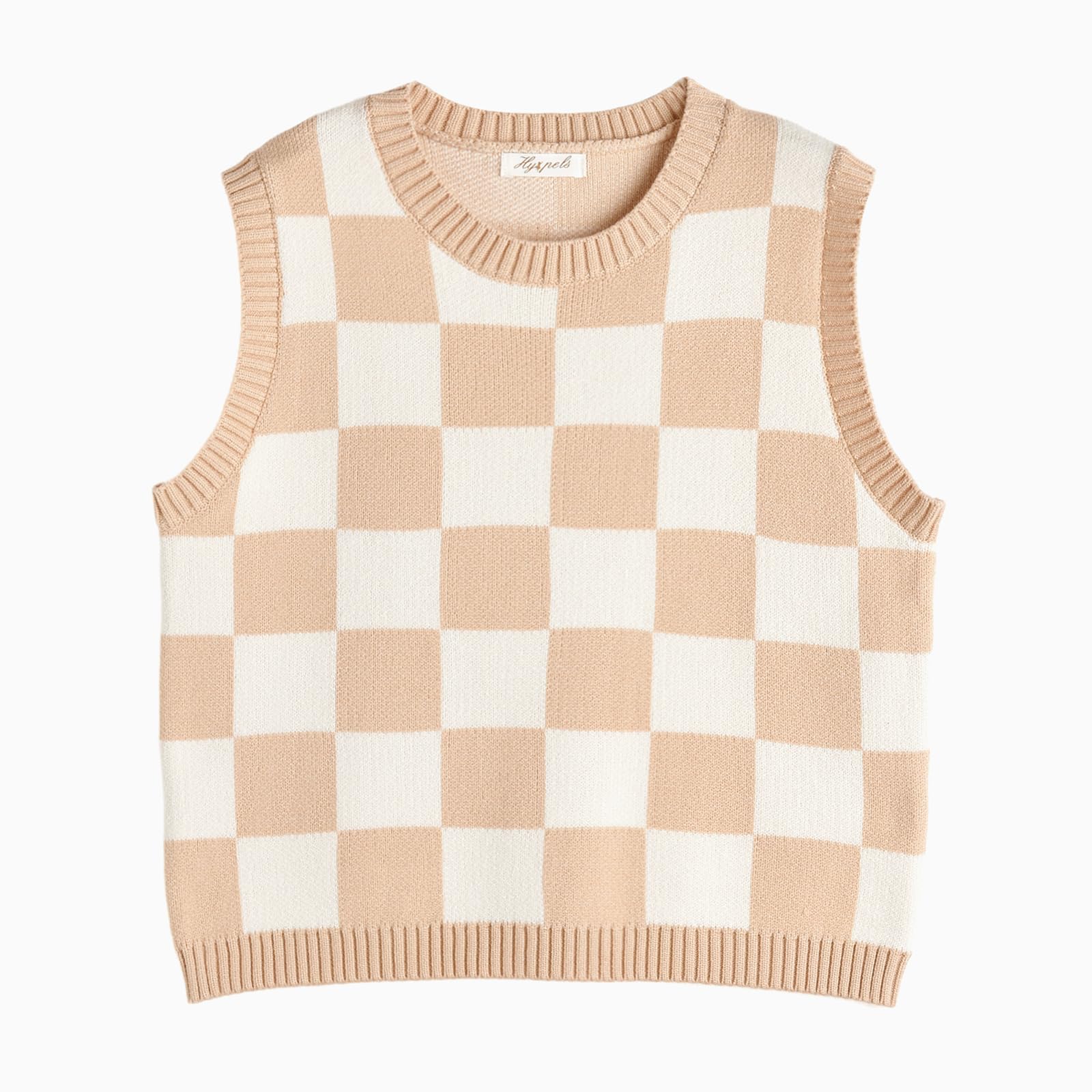 Women's Sweater Vest,Y2K Sleeveless Pattern Preppy Style Knitted Crop Tank Top for Girl