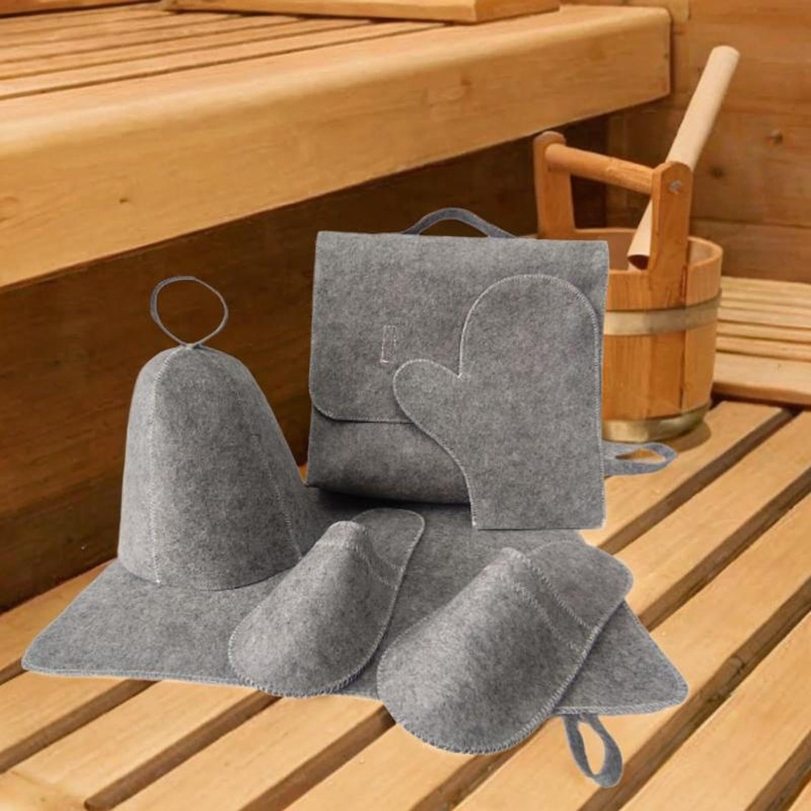 bnf® 5Pcs Sauna Hat Set Indoor Russian Bath Hat for Shower Bath House Sauna Grey Home & Garden | Yard, Garden & Outdoor Living | Pools & Spas | Saunas-image-44
