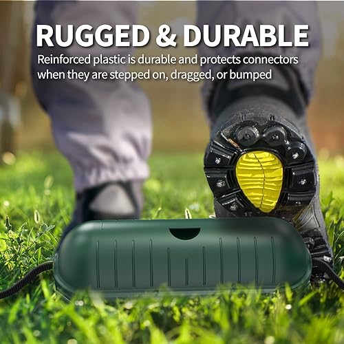 Miniatura 3 de Garnen IP44 Paquete de 2 fundas de seguridad para cables de extensión para exteriores con sello resistente a la intemperie, protector de cable de