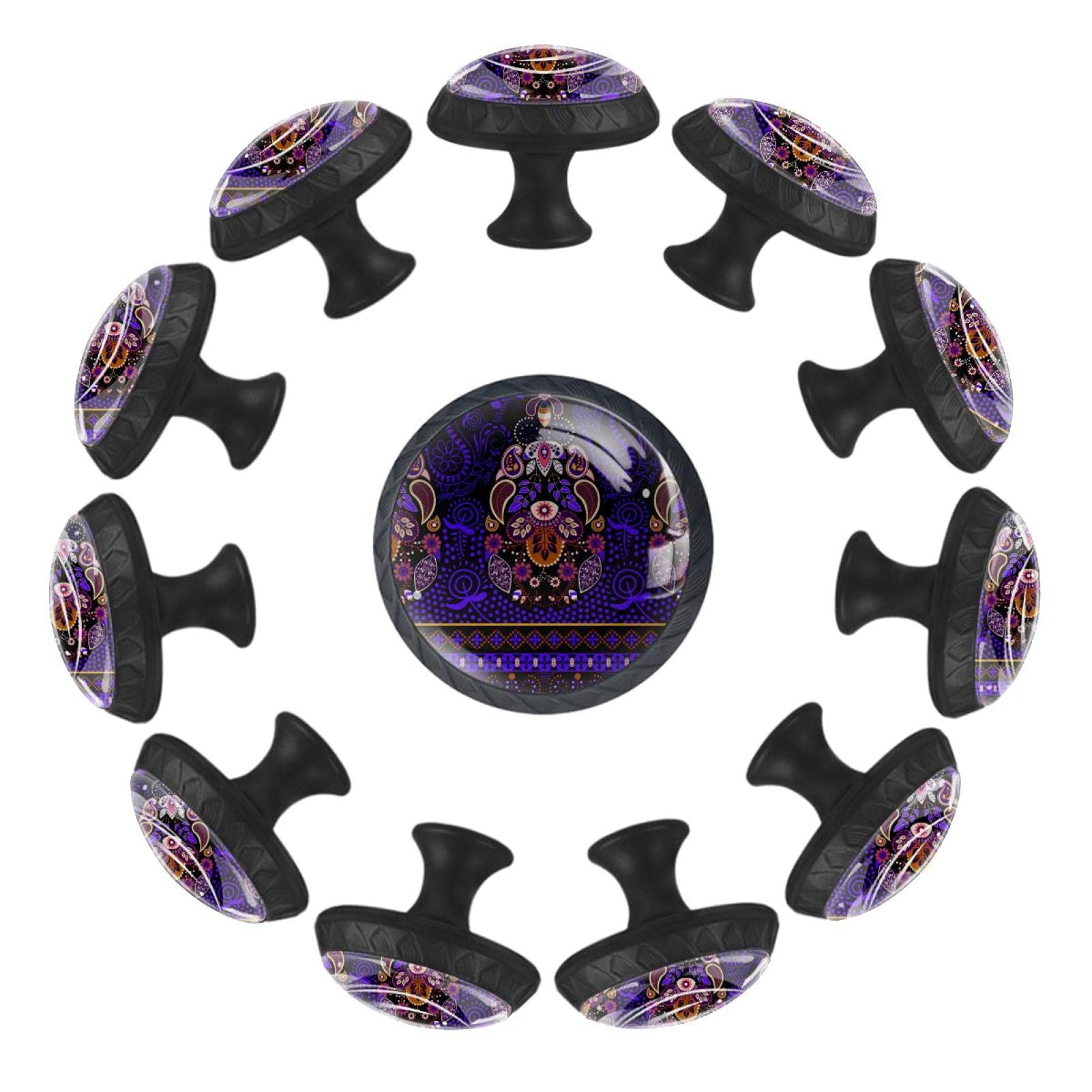 Boutons de tiroir vintage bohème au motif mandala soigné pour commode élégante