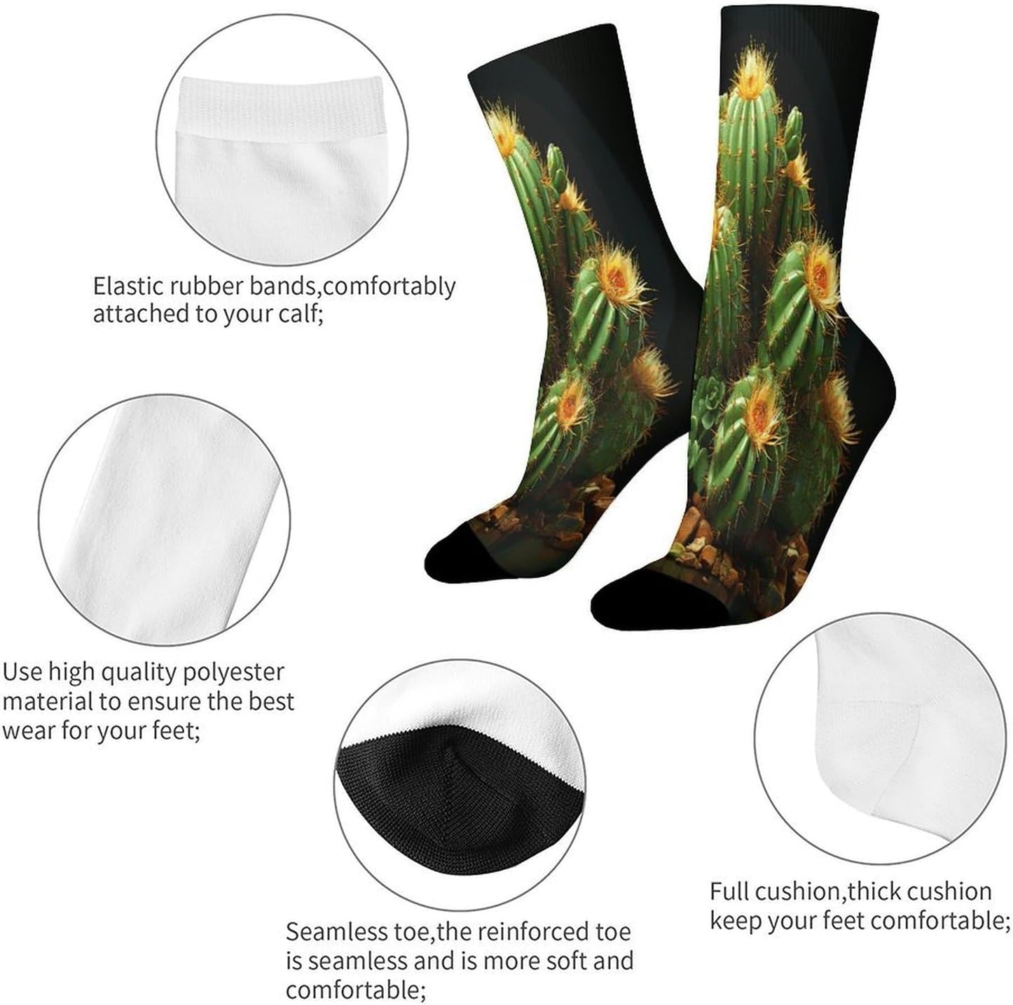 Cacti And Succulents Compression Socks High Stocking