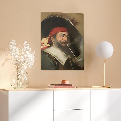 Miniatura 6 de Posters Late 19th Century Pirate Wall Art Smoking Pirate Figure Portrait Wall Art Canvas Art Poster Picture Modern Office Family Bedroom Living Room