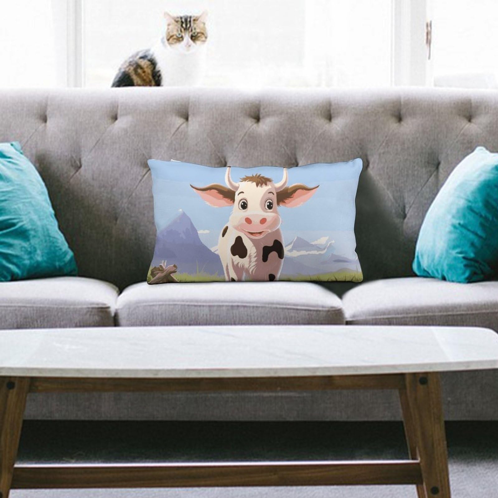 NTVOWPZO Decoration Throw Pillow Covers 8"x12" Pillowcases Covers Cow Milk Soft Pillowcases Modern Farmhouse Home Decor Sofa Cushions Covers for Couch Bed Living Room
