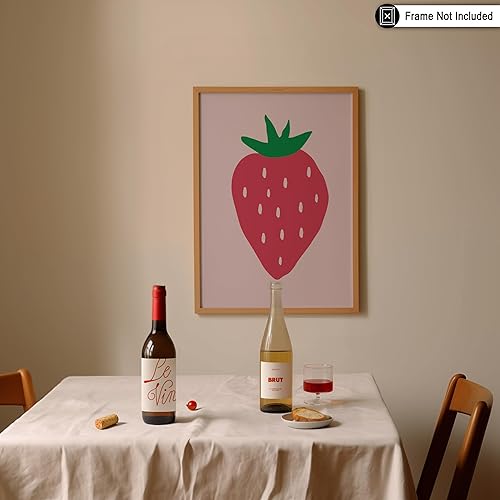 Miniatura 3 de Poster Master Impresión de fresa, póster retro de frutas, arte de comida y bebida, diseño de pared moderno y moderno, arte bohemio chic de bayas,