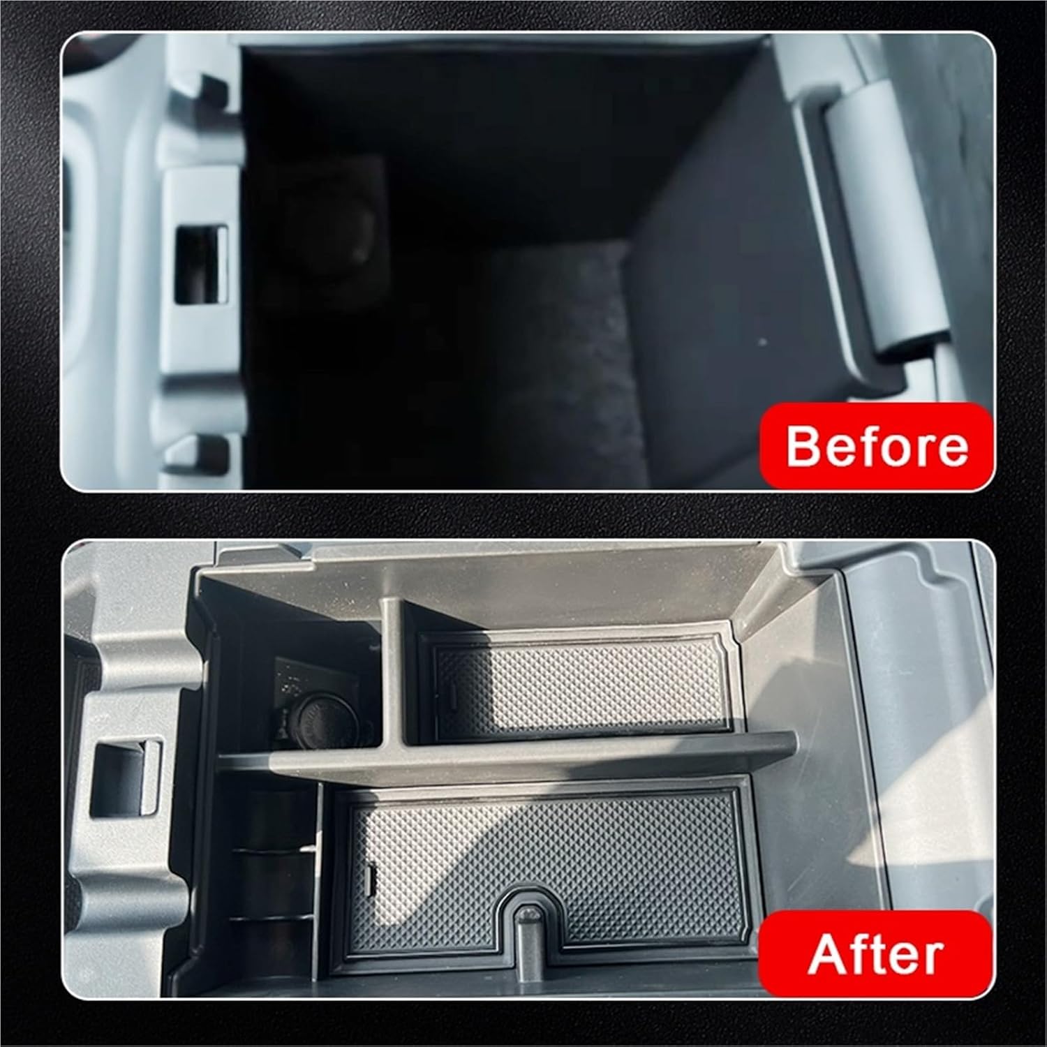 Car Glove Box Organizer Fit for Subaru WRX Armrest Box Storage Box Central Control Armrest Storage Box Accessories Compact(Rubbercushion[Orange])