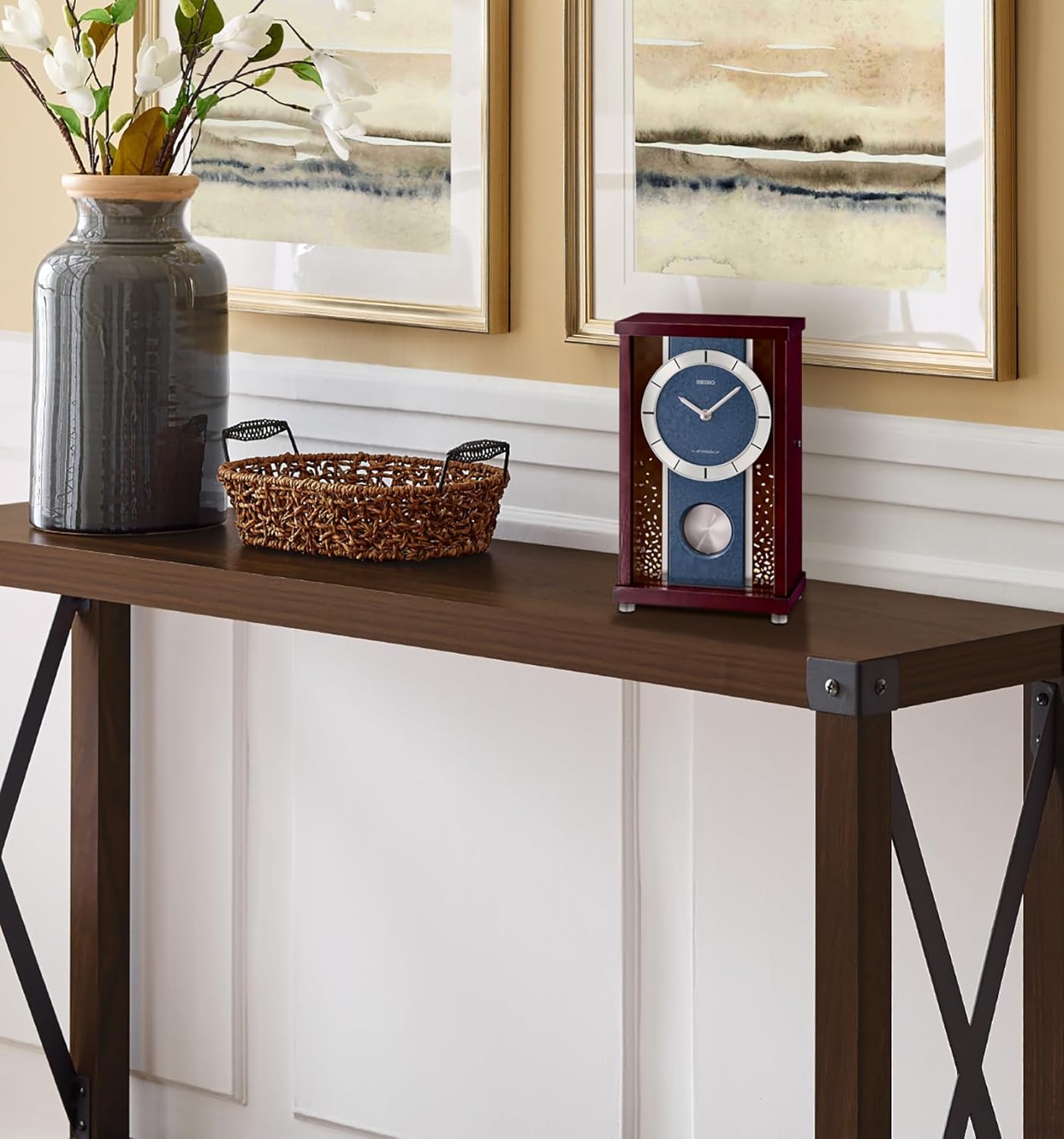 SEIKO QXW251BLH 18 Melodies Musical Mantel Clock, 11.9 x 7.3 x 4.3 Inches