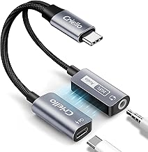 Magnetic USB-C to 3.5mm Audio Adapter and Charger 2 in 1 Headphone and Charger Type C Audio Adapter with PD 60W Fast Charging Dongle Cable for iPhone 17/16/15 Plus Pro Max, iPad Pro, Switch 2