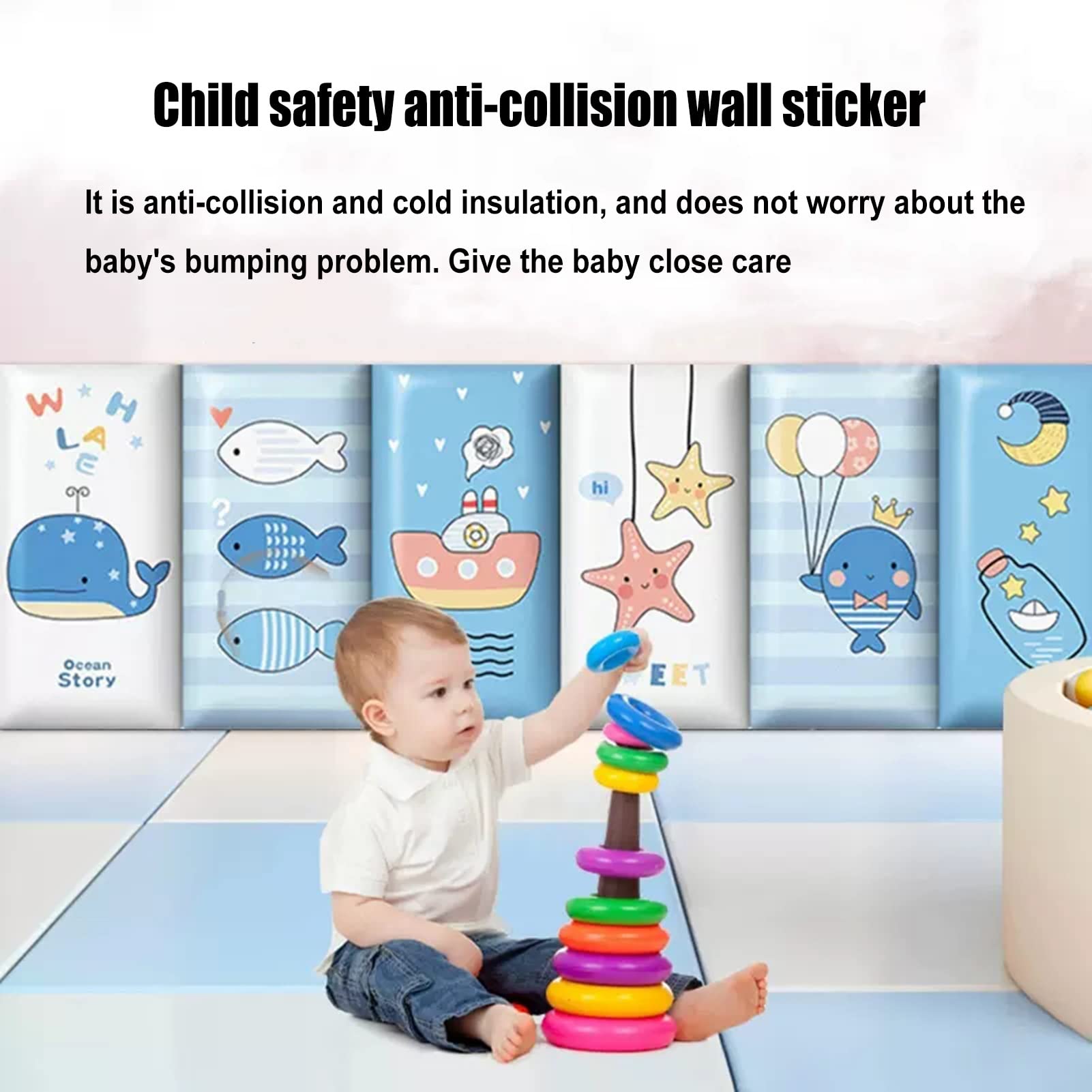 Pegatinas de Pared Pegatinas De Pared Decorativas For Dormitorio, Papel Tapiz Anticolisión Autoadhesivo, Tablero De Yeso 3D Que Se Utiliza For La Habitación De Los Niños Tatami Kindergarten, Fácil De