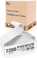Vista 22 de HOUSE DAY Paquete de 10 perchas de plástico color negro, perchas de plástico con ganchos integrados, percha duradera y fuerte para armario, ahorro