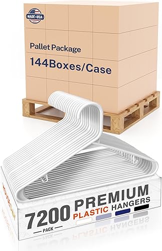 Miniatura 22 de HOUSE DAY Paquete de 10 perchas de plástico color negro, perchas de plástico con ganchos integrados, percha duradera y fuerte para armario, ahorro