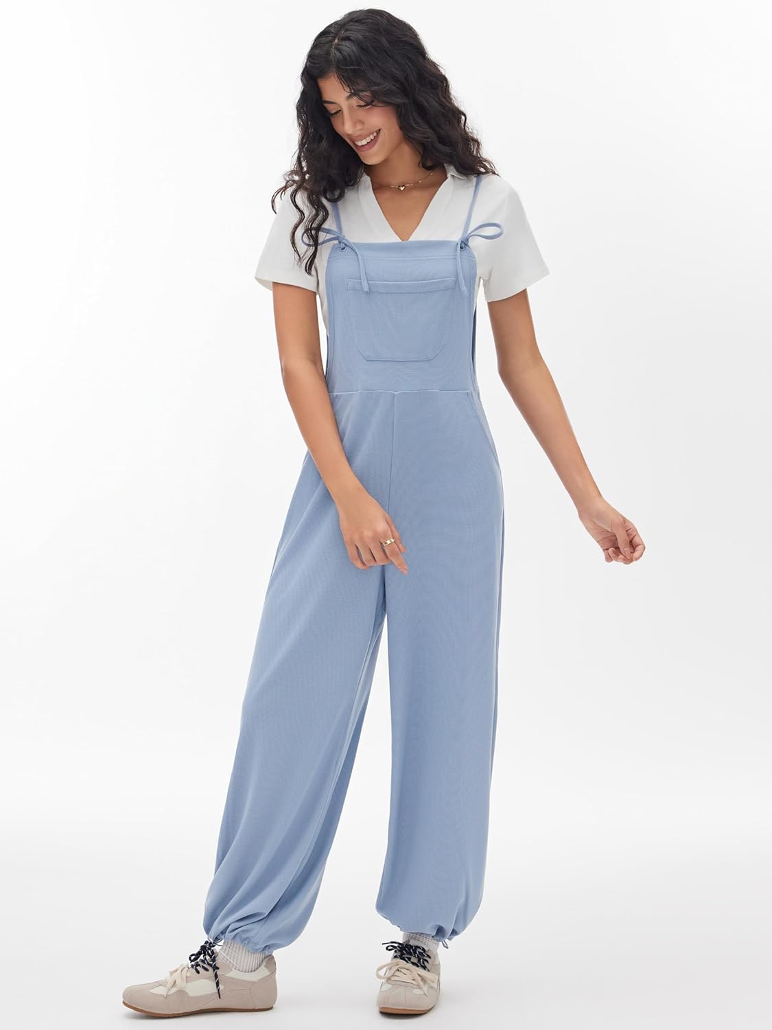 CIDER Womens Overalls Loose Fit Sleeveless Adjustable Strap Wide Leg Jumpsuits Summer Casual Outfits with Pockets - Image 2