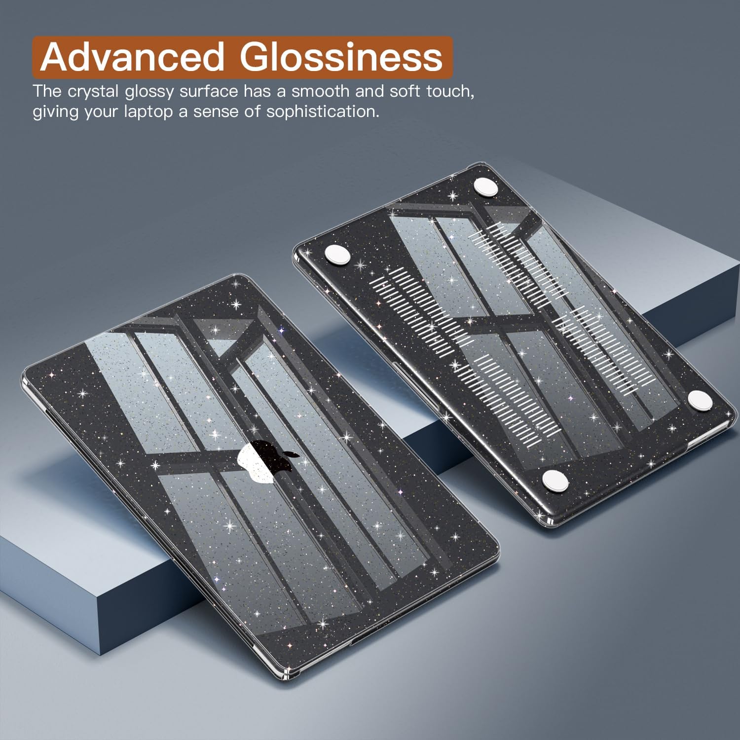 CISSOOK Sparkly Glitter Star Case for MacBook Pro 14 Inch M5 A3434 M4 A3112 A3185 A3401 A2918 A2992 M3 A2779 M2 A2442 M1 Pro Max, Black Hard Shell Case for MacBook Pro 14 2025-2021 Release - Image 3