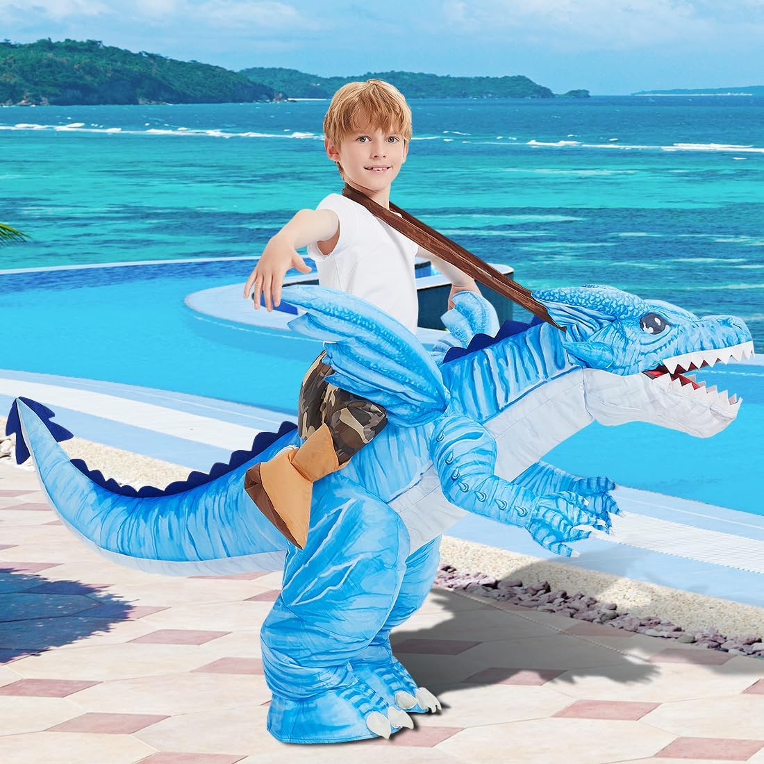 GOOSH Inflatable Dinosaur Costume for Kids Halloween Costumes Boys Girls Funny Blow up Costume for Halloween Party Cosplay - Image 4