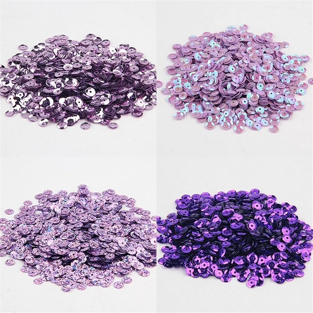 Cekiny do przyszywania, Okrągłe cekiny w miseczkach wielokolorowe 4mm, 5mm, 6mm do szycia i robótek ręcznych 10g(Red,5mm 1200pcs)