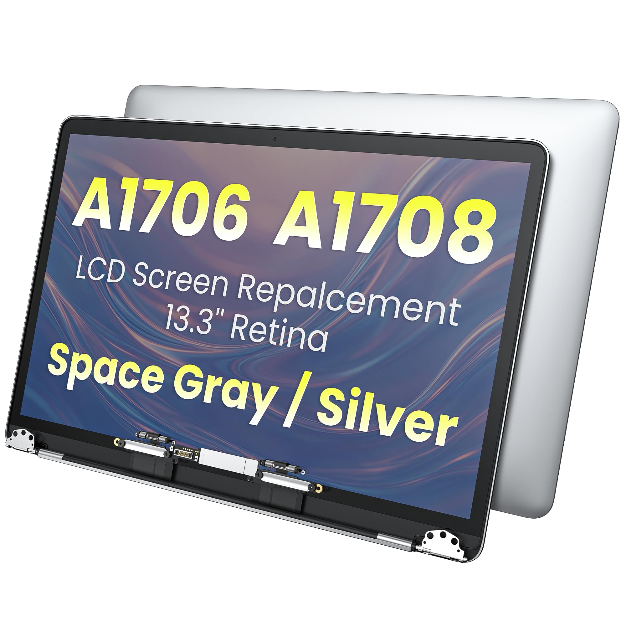 DZLQS A1706 A1708 LCD Screen Display Assembly Replacement Compatible with MacBook Pro 13.3 inch Retina 2560x1600 Late 2016 Mid 2017 EMC 3071 EMC 3163 EMC 3164 MLH12 MNQF2 MPXV2LL/A (Silver)