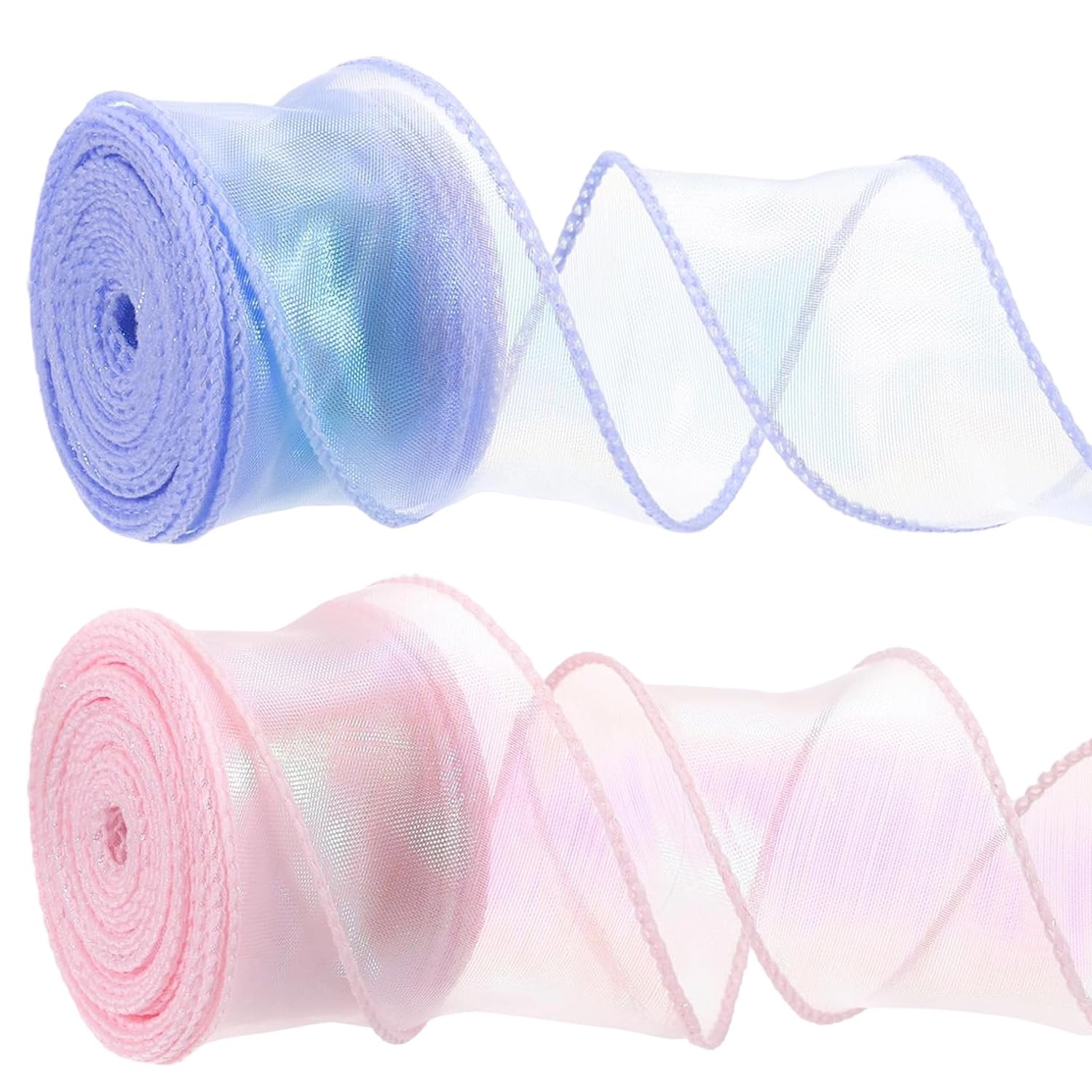 2pcs Organza Ribbon, Ribbon for Gift Wrapping, Wedding Decorations, DIY Crafts, Hair Accessories, Sakura Pink and Dreamy Purple-image-18