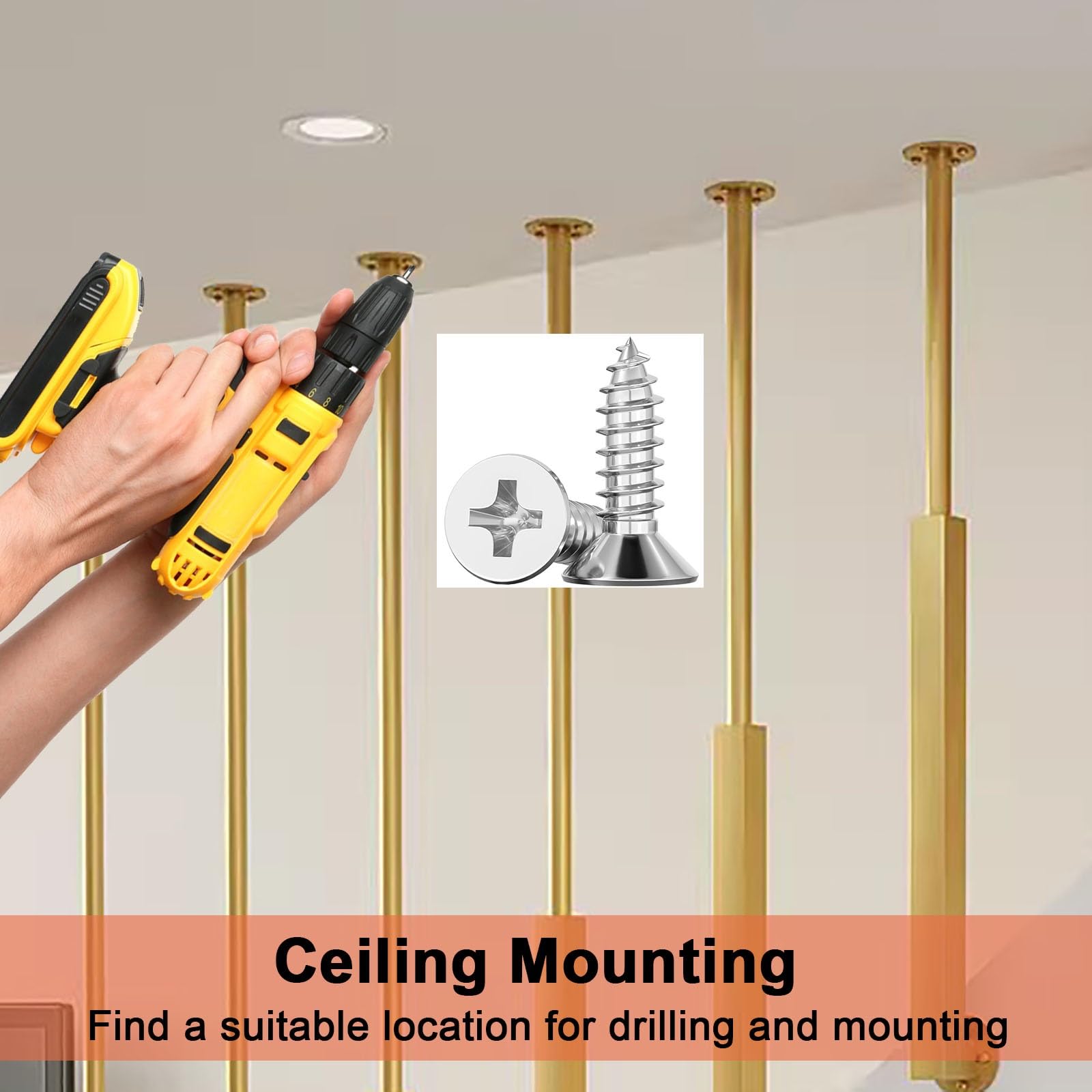 Ringhiere per Scale Balaustre per Scale Bianche Fai da Te Personalizzate, Ringhiere per Scale Interne in Metallo per Loft, Hotel, Ville, Uffici, Colonne per Balaustre(H 135 CM)