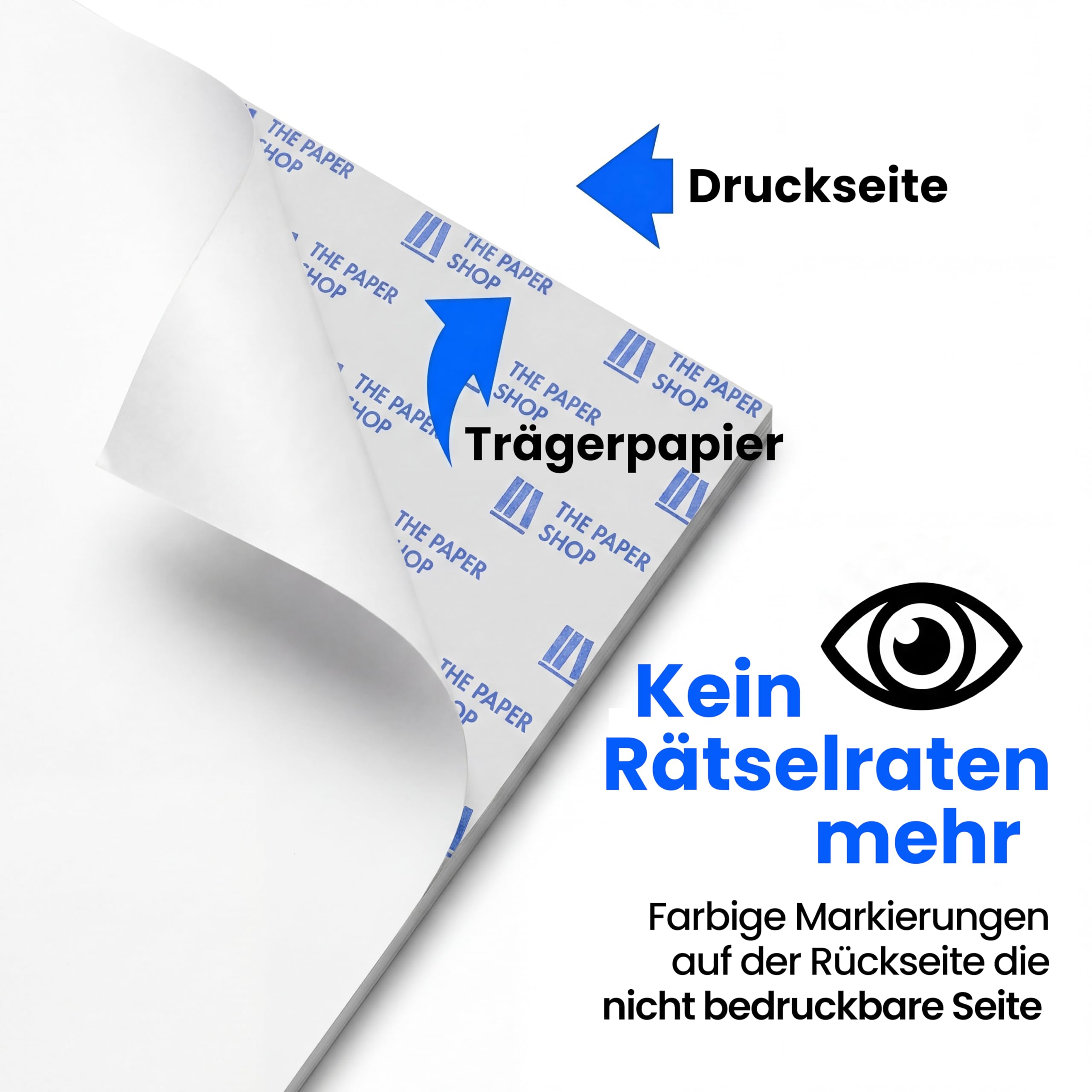 The Paper Shop Selbstklebende Etiketten A4 Vierfachbogen - 4 pro Blatt Weiß (2000 Etiketten) | Großpack Adressetiketten Bedruckbar für Laser- und Tintenstrahldrucker | Versand Paket FBA