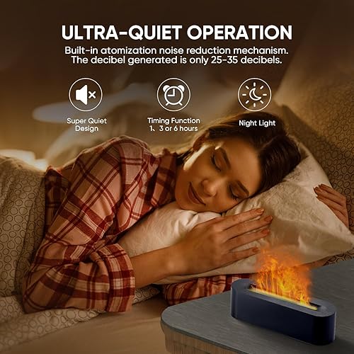 Miniatura 4 de YALEDI Difusor de llama para chimenea, difusor de aceite esencial de aromaterapia, humidificador ultrasónico de niebla fría de 5.1 fl oz para
