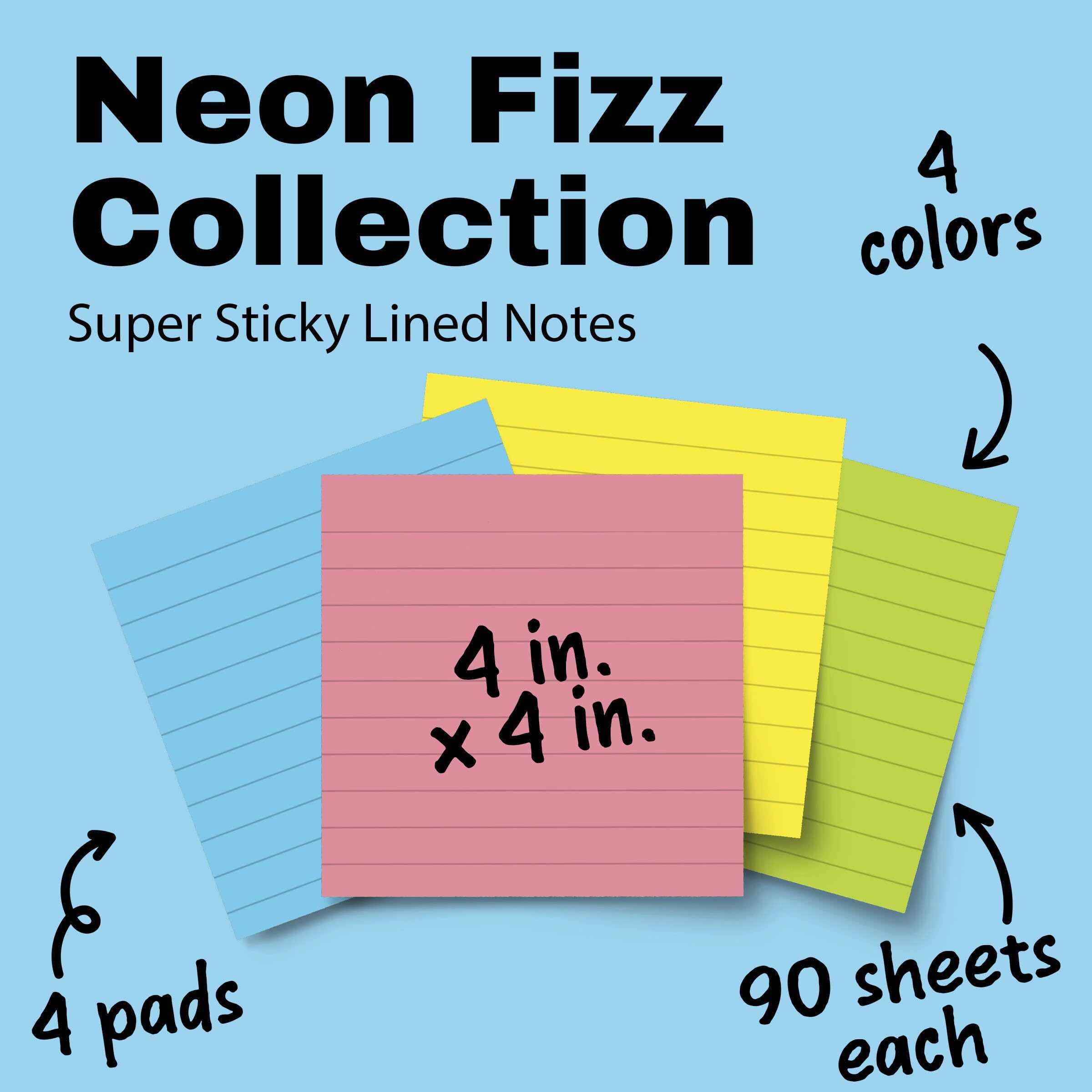 Post-it Super Sticky Notes - Neon Fizz -2 Post-it Super Sticky Notes - Neon Fizz -2