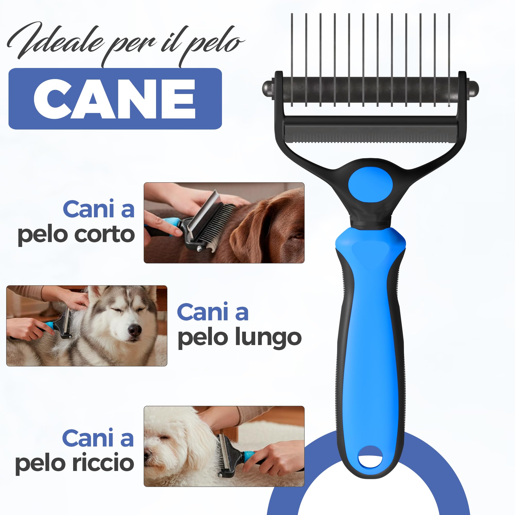 Spazzola per cani e gatti a pelo lungo - pettine grande professionale districante e spazzole per cani, gatti persiani e animali domestici a pelo corto per rimuovere peli morti (Piccolo)