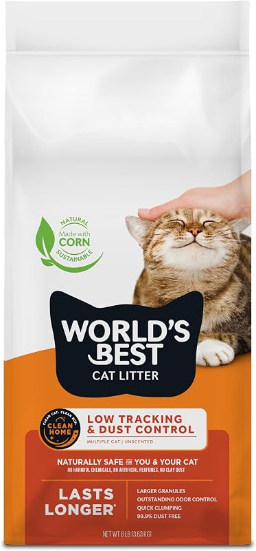 Areia para Gatos World's Best Cat Litter Low Tracking & Dust Control sem Perfume 3,63 kg