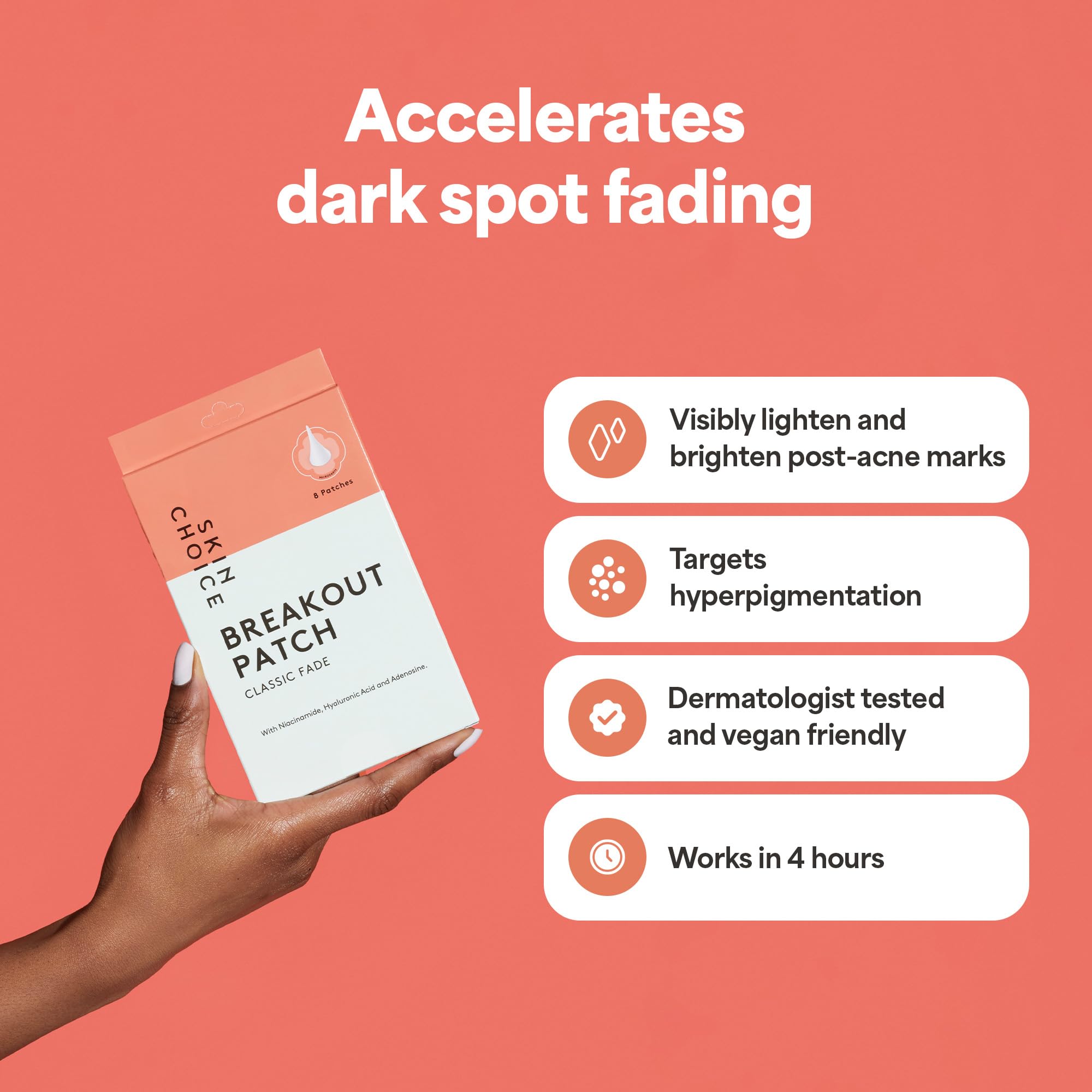 SKIN CHOICE Fade Dark Spots Microdart Pimple Patches with Niacinamide, Hyaluronic Acid, Ectoin - Image 4