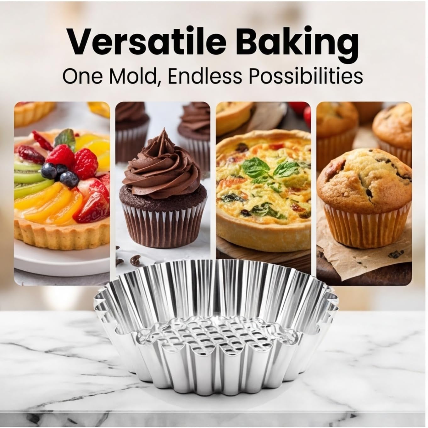 30Pcs 3.8" Stainless Steel Tart Pans for Egg Tart, Ensaymada