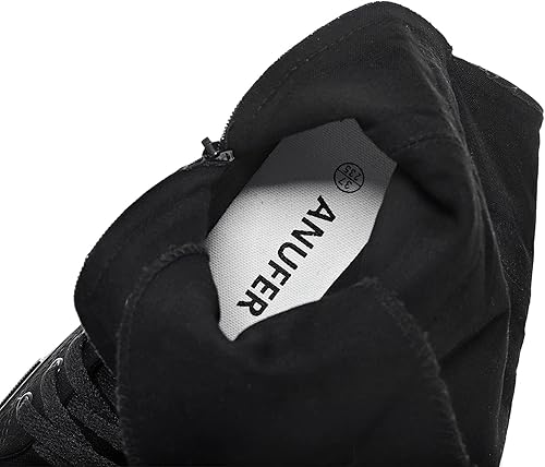 Miniatura 7 de Momuk Botas de lona largas con remaches hasta la rodilla, estilo punk para mujeres y niñas