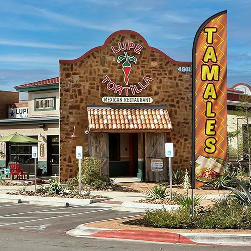 Miniatura 6 de Tamales Publicidad Banner Swooper Bandera Bandera Bandera con Kit de asta de Bandera y Estaca de Tierra