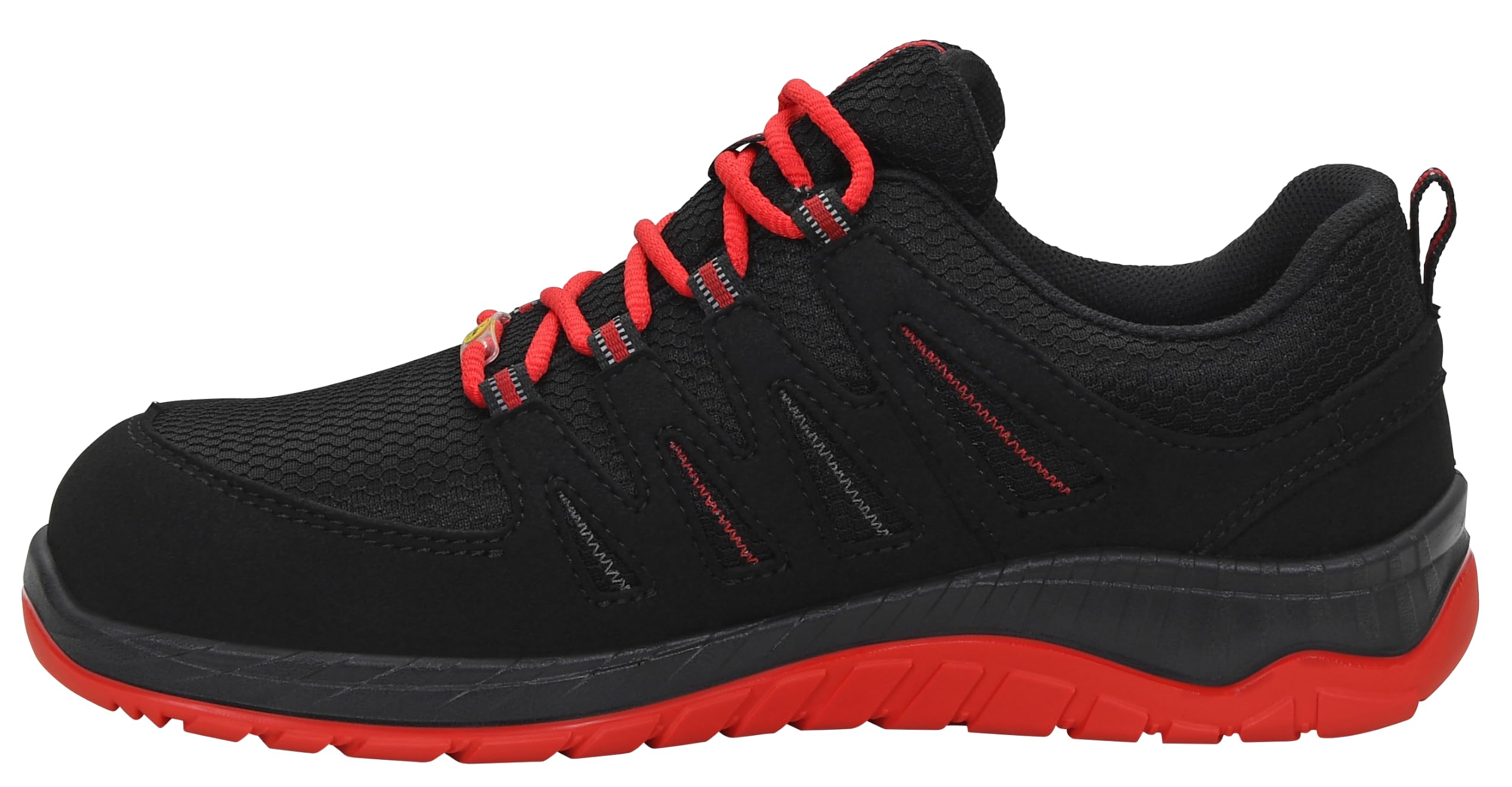 ELTEN Maddox GTX W Black-red Low ESD S3S WR | Sicherheitsschuhe für Damen & Herren, GORE-TEX, Stahlkappe, leicht, atmungsaktiv