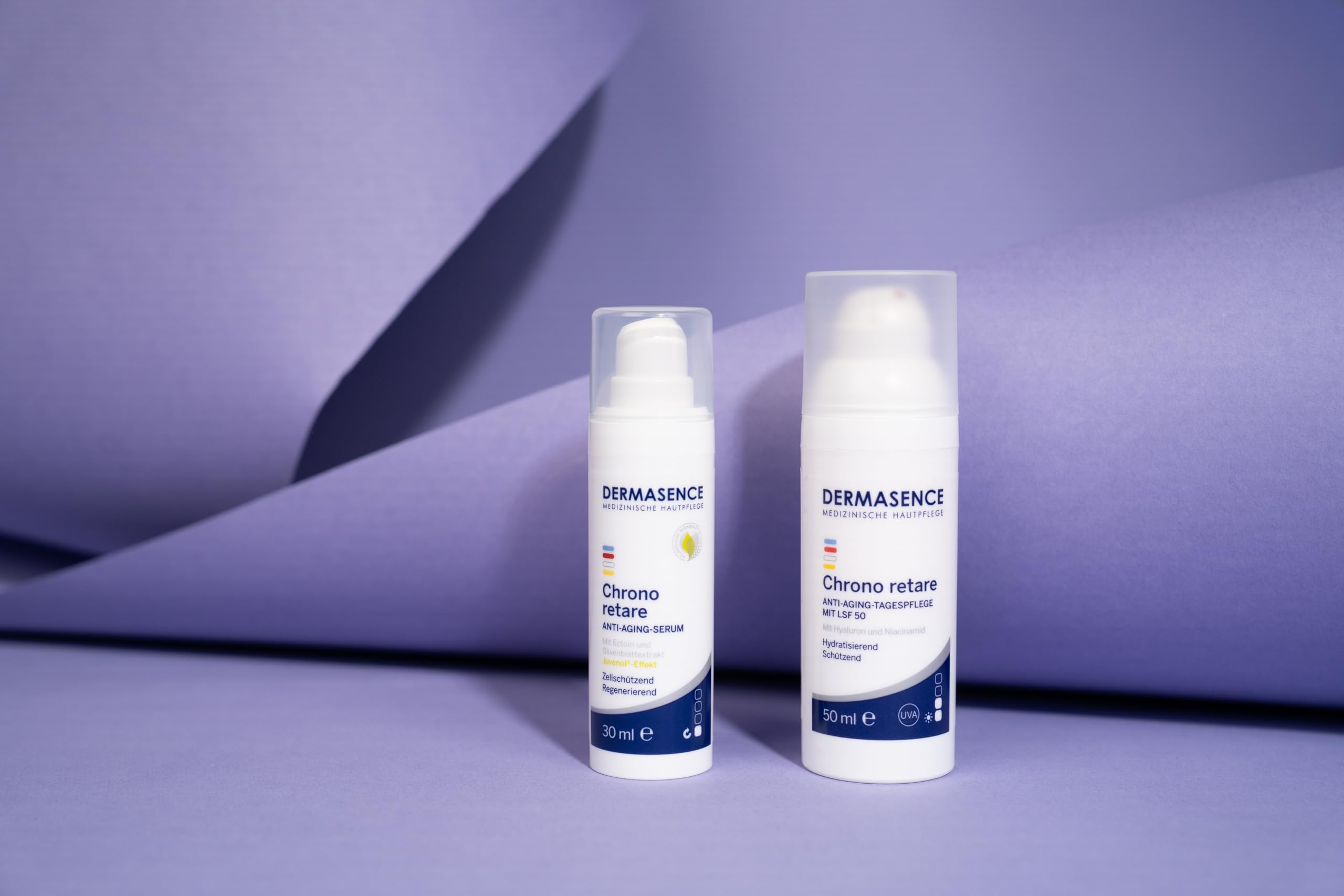 DERMASENCE Chrono retare Anti-Aging Serum, 30 ml | Siero viso anti-età con acido ialuronico, ectoina ed estratto di foglie d'olivo, idratante per pelle matura