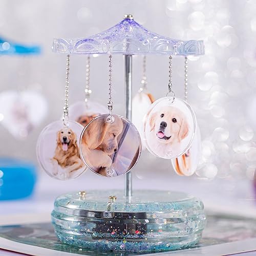 Miniatura 2 de Molde de silicona de carrusel musical de bricolaje con materiales de movimiento, moldes de resina de marca redonda de corazón, moldes de cubierta