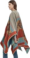 Vista 187 de Poncho chal para mujer, suéteres suaves y cálidos para mujer, parte delantera abierta, poncho de viaje para otoño, invierno y primavera