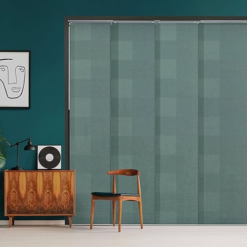 Miniatura 2 de GoDear Design Persianas de riel de panel deslizante ajustable, se adapta a ventanas, puertas de patio, puertas corredizas de vidrio, divisores de