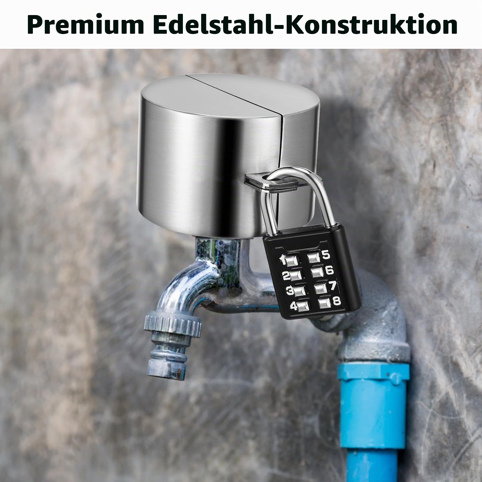 Wasserhahn-Abdeckung und Verriegelung für den Außenbereich – Universal-Wasserhahn-Verriegelungs-Set, Edelstahl-Wasserhahnschlösser für Außenhähne, wetterfester Wasserhahnschutz für Garten & Haus