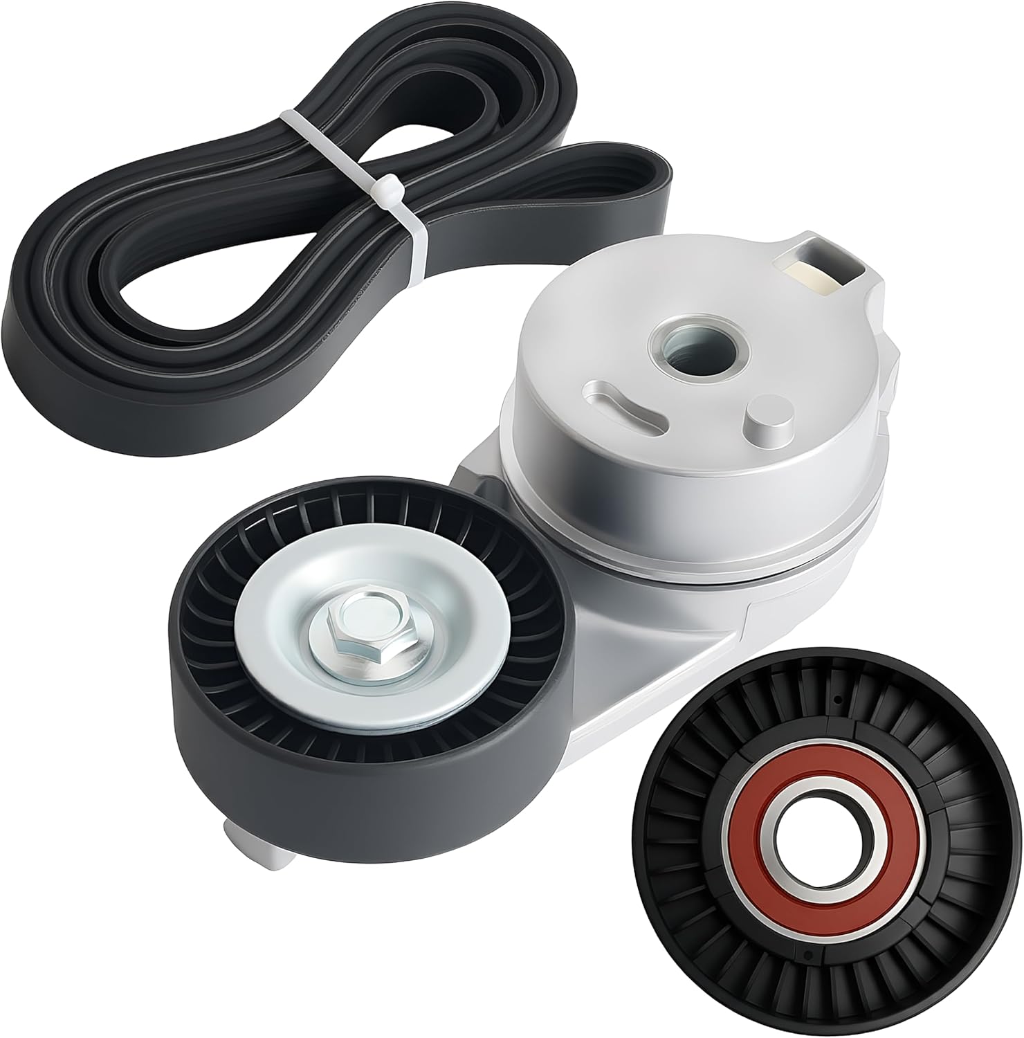 3PCS Drive Belt Tensioner Pulley Assembly Kit for Chrysler 300 2006-2010, for Dodge Charger 2006-2010, for Dodge Magnum 2006 2007 2008, 5.7L V8, Replace 38323 89377 38018