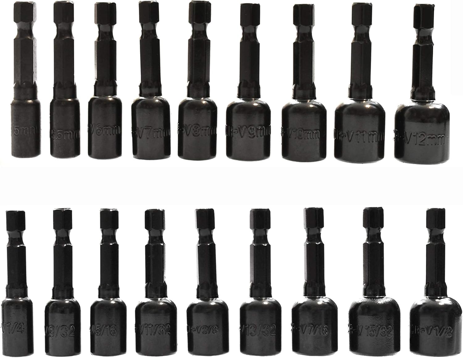 VCT 18 Piece CR-V SAE & Metric Impact Ready Magnetic Nut Driver Bit Set