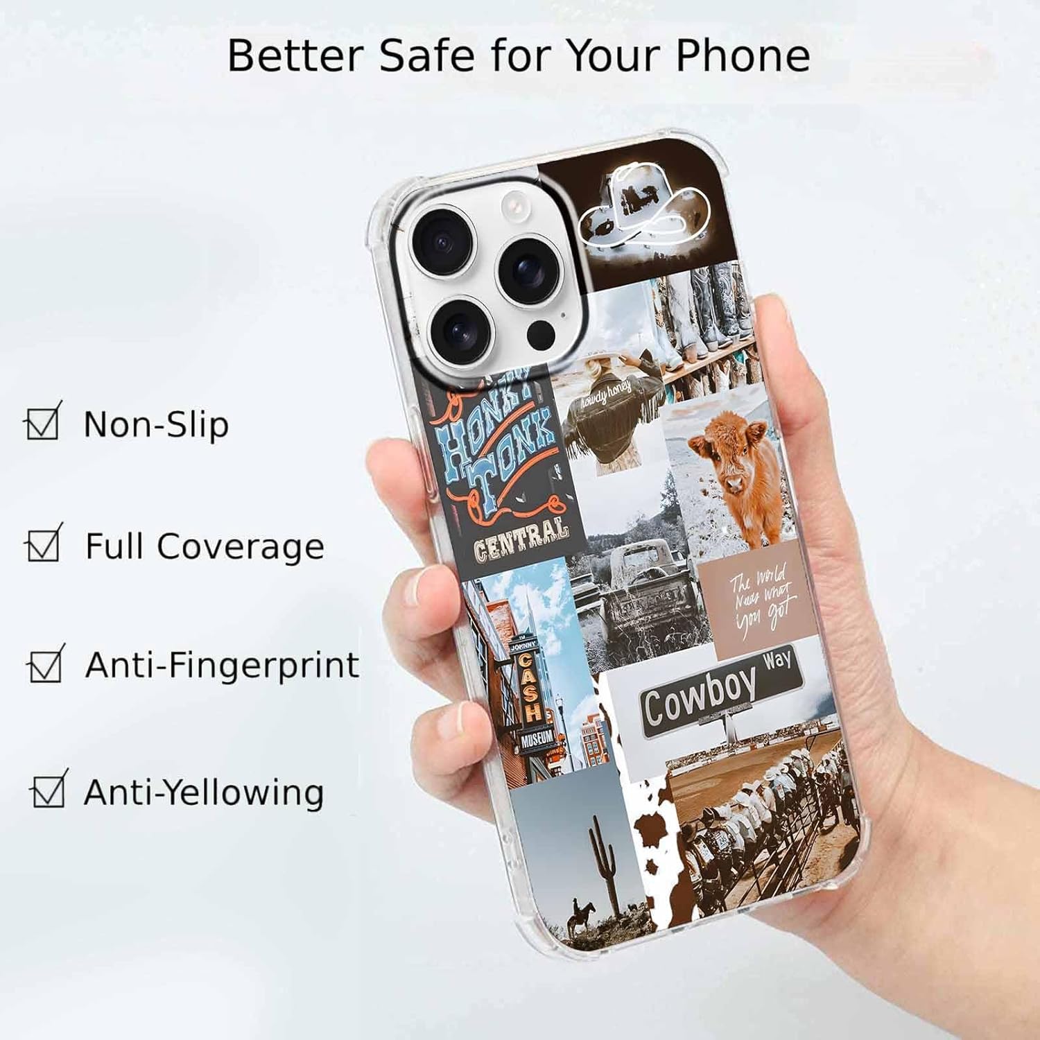 Cowboy Cowgirl Case for iPhone 16 Pro Max, Western Natural Scenery for Women Men, Soft TPU Bumper, 6.9" - Image 2