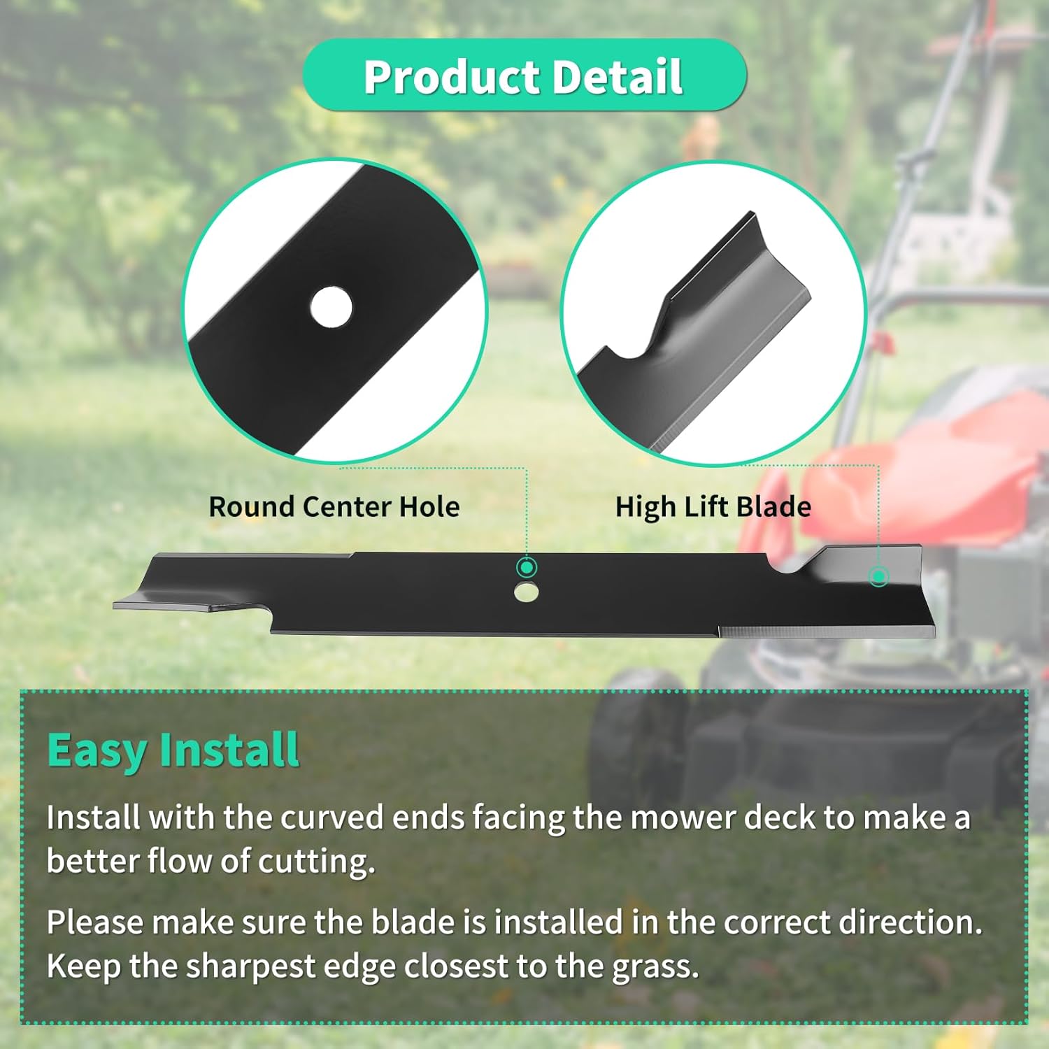 038-6050-00 High Lift Notched Blades, 038-6060-00 Mower Blades Compatible with Bad Boy Toro Ex-Mark 60 Inch Deck Lawn Mowers, Replaces 103-0301 105-7718 038-2007-00, 3 Pack
