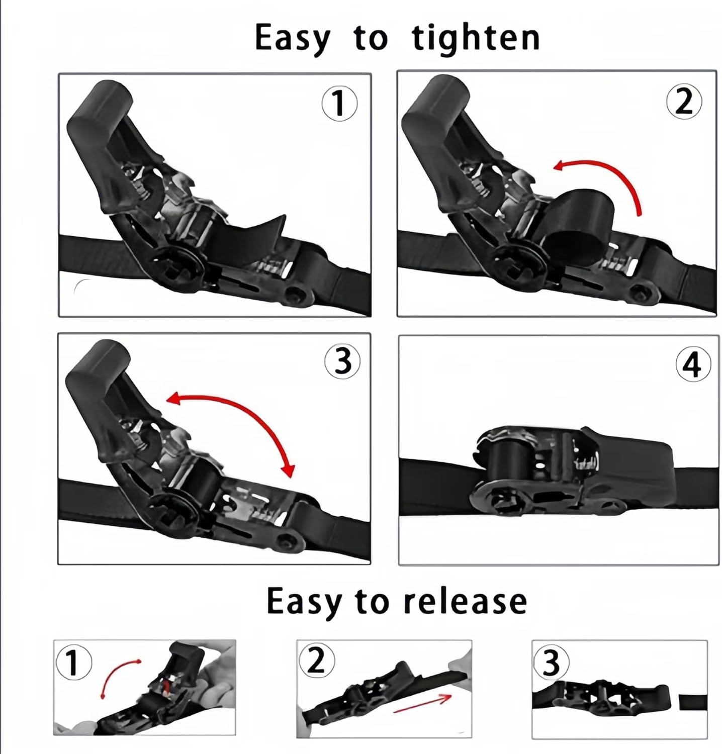 Endless Ratchet Tie Down Straps Heavy Duty Cargo Tie Downs, Durable Nylon Black Strap Down Ratcheting Securing Straps, Track Spring Fittings, Tie-Down Motorcycles, Trailer Loads, Kayak (20ft - 2pack) - Image 5