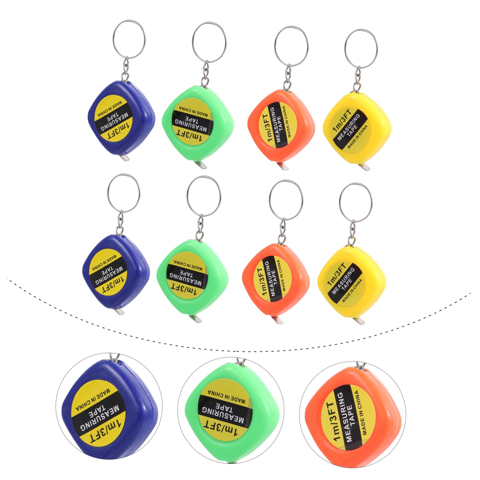 Lurrose 10 Set Portachiavi Con Metro A Nastro Metro A Nastro Lungo Mini Metro A Nastro Piccolo Metro A Nastro Metro A Nastro Retrattile Metro A Nastro In Miniatura A Pois 20 pezzi*10