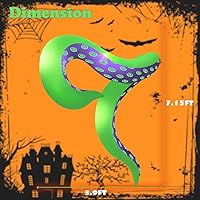 Vista 5 de Paquete de 2 tentáculos inflables de pulpo, 7.2 pies, inflables gigantes para exteriores, patas de pulpo, decoración creativa de Pascua con luces