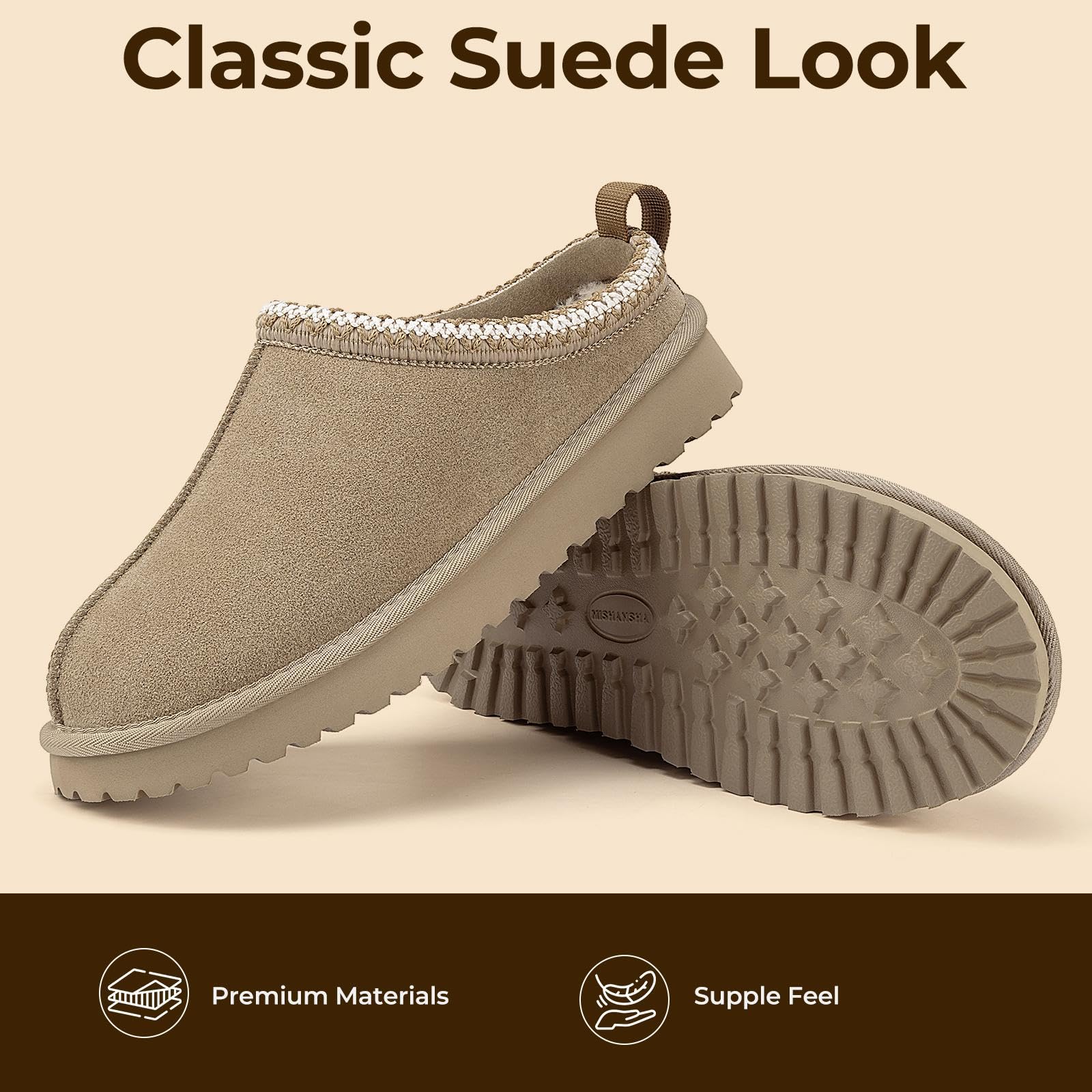 Mishansha Pantofole Donna Invernali Pelose Chiuse Ciabatte 36-43 EU